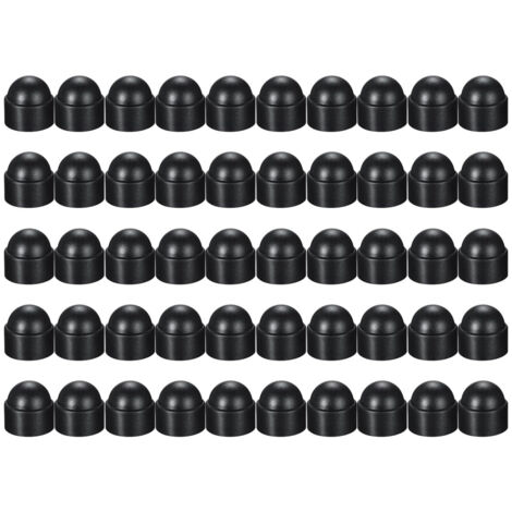 Cache-écrous M10 pour clé de 17 Noir 50 pcs. Bouche-trou,Cache-écrous hexagonaux, cache-vis, cache-écrous décoratifs