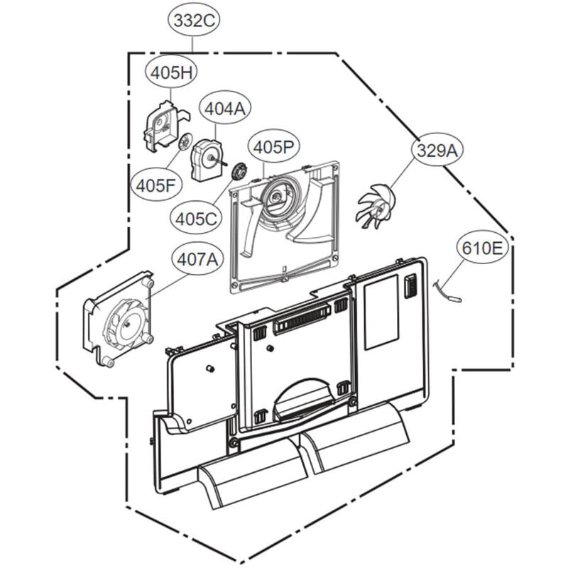 LG - Cache évaporateur (Repère 332C)