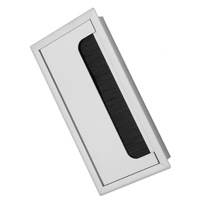 Cache-fil carré en aluminium pour bureau d'ordinateur - Couverture de trou d'insertion pour câbles (Taille moyenne)