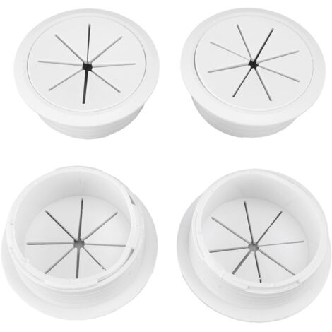Cache-fil TV pour mur, cordon de 2 à 3/8 pouces, trou de 60 mm, kit de gestion des câbles comprenant 4 passages, 1 fixation pour perceuse à scie, 10 attaches