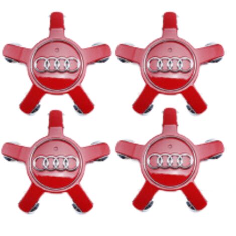 Cache Moyeu 135mm Convexe pour Audi A3 A4L A5 A6L A7 A8L Q5 Couvercle de Roue 5 Branches Lot de 4