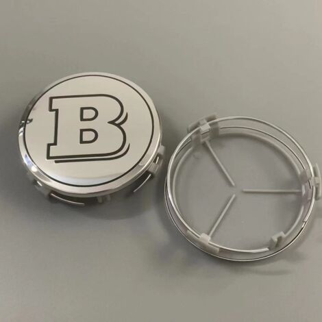 Cache-moyeu 75mm compatible Mercedes-Benz toutes séries – Capuchon centre de jante voiture, accessoire jante auto, remplacement cache roue, lot 4 pièces – B Argent