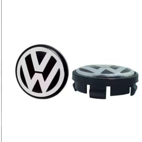 Cache-moyeu de roue 56mm pour Volkswagen Golf, Passat, Polo, Jetta, Bora, Santana – Centre de jante bombé haut, capuchon de moyeu en alliage d’aluminium, kit 4 pièces, accessoire jante voiture – Noir
