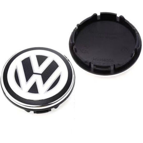 Cache-moyeu de roue 56mm pour Volkswagen Golf, Passat, Polo, Jetta, Bora, Santana – Centre de jante texture grainée, capuchon de moyeu en alliage d’aluminium, kit 4 pièces, accessoire jante voiture –