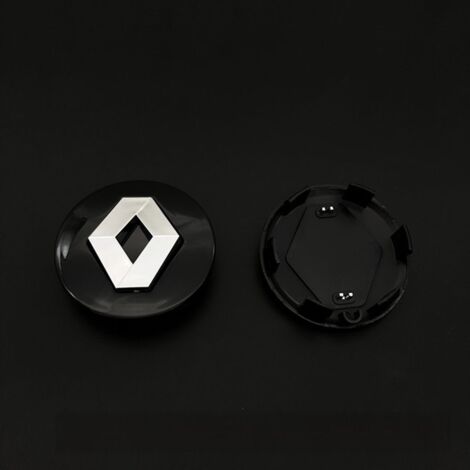 Cache-moyeu de roue 57mm pour Renault – Centre de jante universel, kit 4 pièces, accessoire voiture durable et facile à installer – Noir ABS