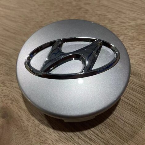 Cache-moyeu de roue 60mm pour Hyundai Verna – Centre de jante voiture, capuchon de moyeu, cache roue automobile, kit 4 pièces, accessoire jante durable et facile à installer – Argent