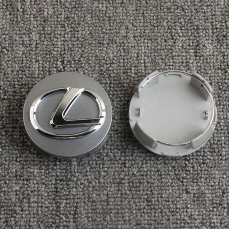 Cache Moyeu de Roue 62mm Compatible Lexus – Couvercle Centre de Jante Auto en Plastique, Enjoliveur Moyeu Voiture, Capuchon Anti-Poussière Automobile, Accessoire Jante, Lot de 4 – Gris (Ancien Modèle,