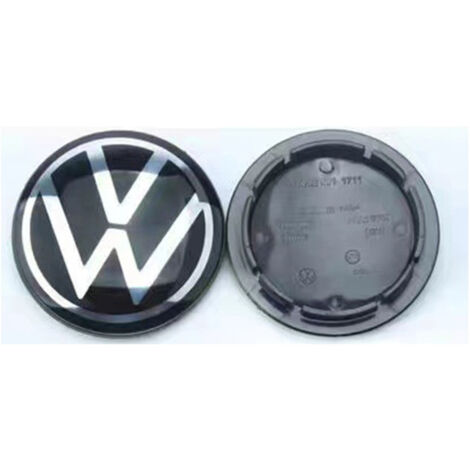 Cache-moyeu de roue 66mm pour Volkswagen Golf, Passat, Polo, Jetta, Bora, Santana – Centre de jante finition miroir, capuchon de moyeu en alliage d’aluminium, kit 4 pièces, accessoire jante voiture – 