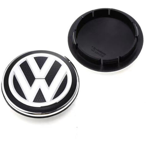 Cache-moyeu de roue 66mm pour Volkswagen Golf, Passat, Polo, Jetta, Bora, Santana – Centre de jante texture grainée, capuchon de moyeu en alliage d’aluminium, kit 4 pièces, accessoire jante voiture –