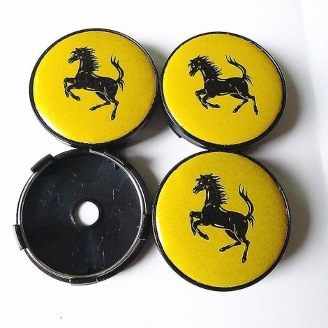 cache-moyeux de roue de 60 mm avec emblème Ferrari (cheval et âne) - Accessoires de style