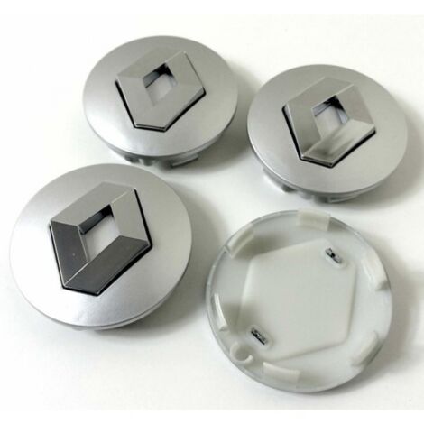 Cache-moyeux Renault argent 57 mm, lot de 4, taille unique