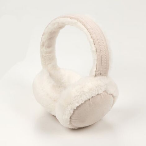 Cache-oreilles basiques rose poudré pour adultes, blanc cassé