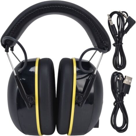 Cache-oreilles de Protection Auditive, Protecteur Auditif Bluetooth Confortable Rechargeable avec Connexion Stable 1000 MAh, Cache-oreilles de Sécurité Durables pour la Tonte, la Construction-VSIAISV