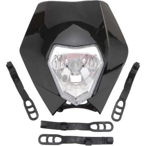 Cache-phare pour moto tout-terrain Supermoto, cache-phare avant universel noir, carénage avant pour moto de route et superbike, accessoires de modification et de décoration.