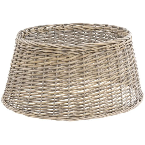Cache-pied de Sapin en Osier Gris 56 x 44 x H 26 cm – Décoration de Noël Féérique