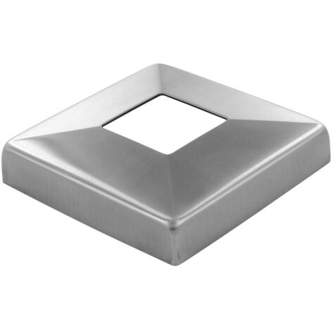 Cache platine carré 108 x 108 x 25mm, inox brossé 2,5