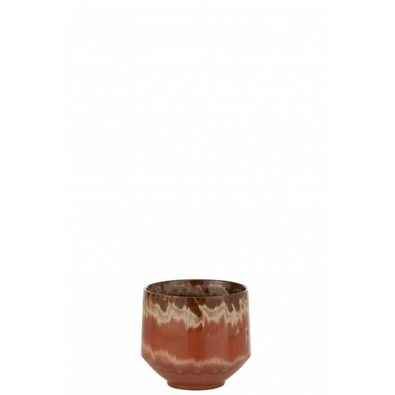 Jolipa - cachepot en céramique rouge 16x16x16 cm - Rouge