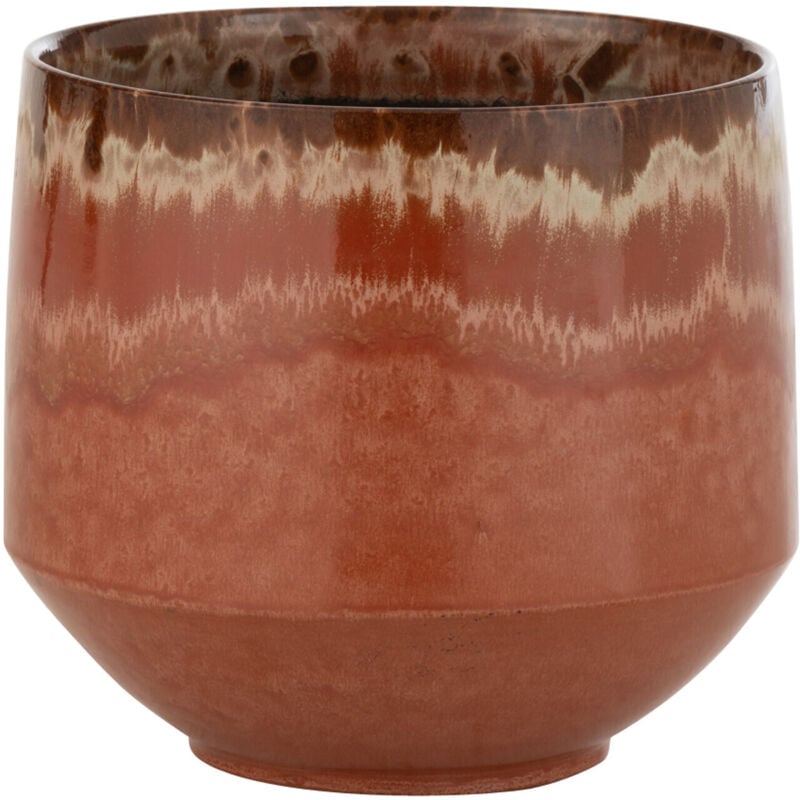 Cache-pot en céramique rouge 24.5x24.5x23.5 cm