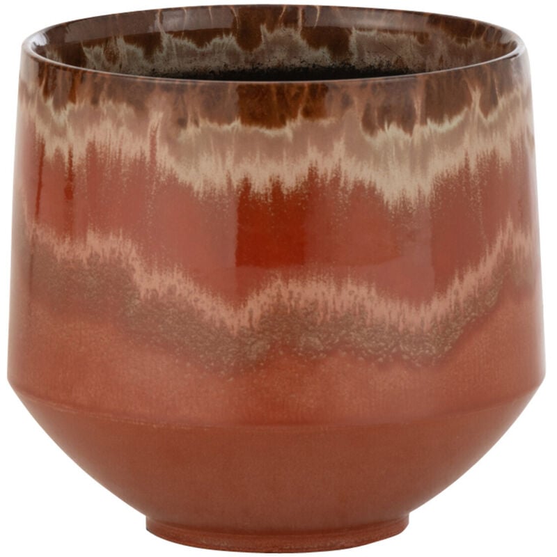 Cache-pot en céramique rouge 21x21x20.05 cm