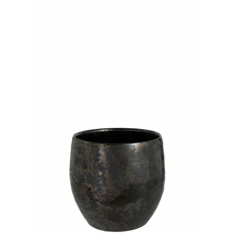 Jolipa - Cache pot antique en ceramique noir de grande taille - Noir