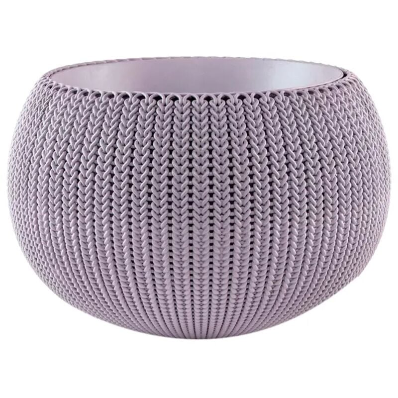 Cache-pot aspect tricoté - Taille m - Violine