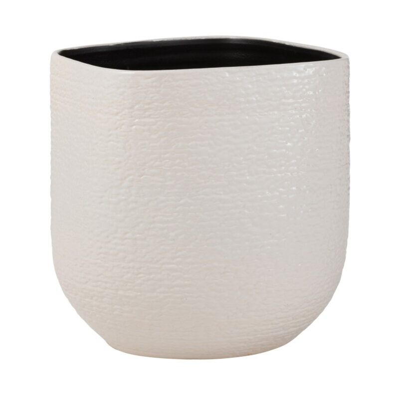 J-line - Cache-pot en céramique blanc 30.5x29.5x29.5 cm