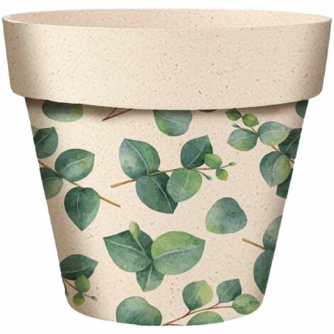 Cache Pot Bambou Motif eucalyptus 6 cm