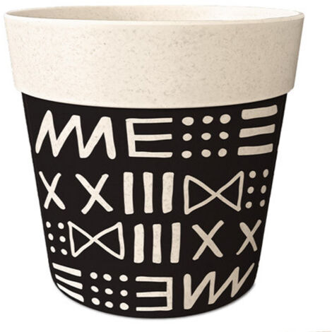 Cache Pot Bambou noir et beige 6 cm