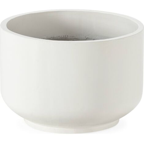 Cache-pot blanc en fibres ciment finition brillante pour intérieur élégant - blanc finition brillante