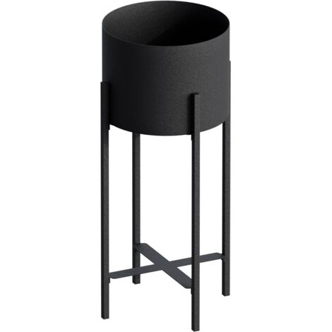 Cache-pot / Bougeoir Design avec support Belin Métal Noir