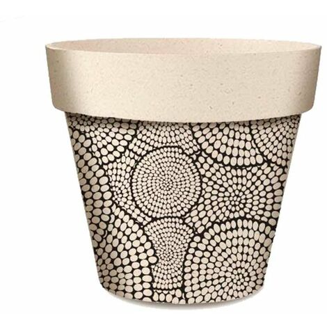 Cache pot cercles à pois en bambou