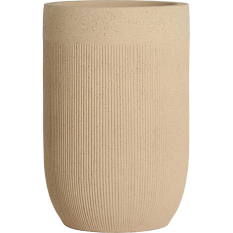Cache pot contemporain effet sable en polyresine pour intérieur élégant - Sable naturel contemporain