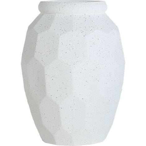 Cache pot contemporain en polyresine blanc cassé pour intérieur design - Blanc cassé contemporain