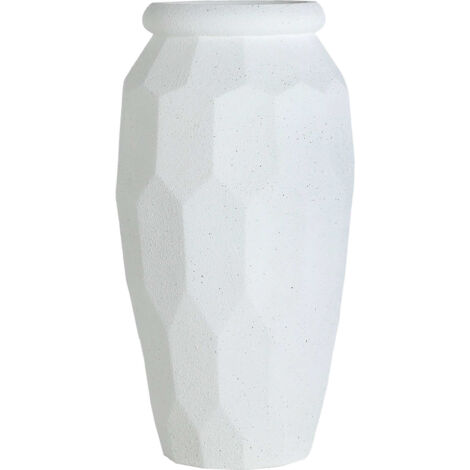 Cache pot contemporain en polyresine blanc cassé pour plantes élégantes - Blanc cassé contemporain