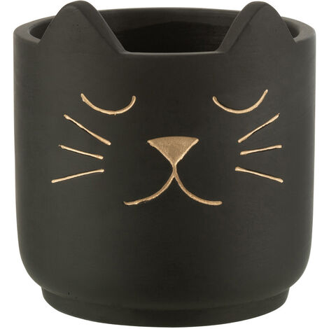Cache Pot de Fleurs Chat Noir