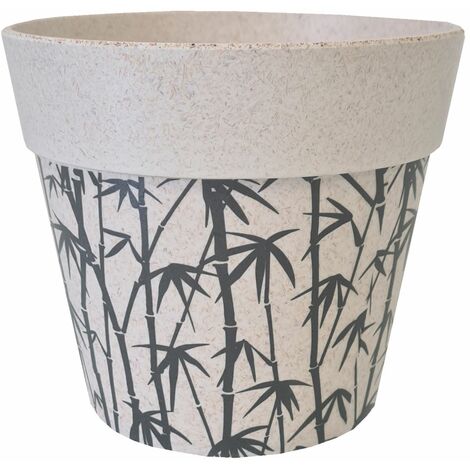 Cache pot de fleurs motif bambous en bambou