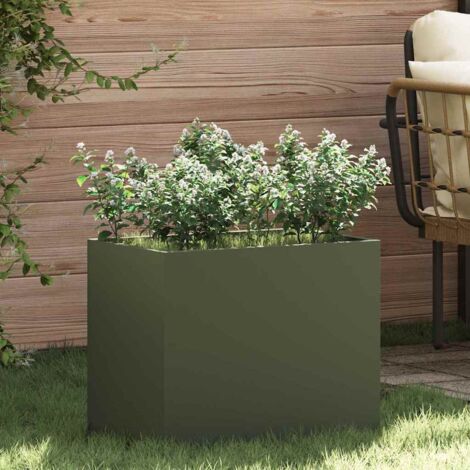 Cache-pot de jardin Vert olive 50 x 32 x 40 cm vidaXL