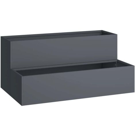 Cache-pot de jardin，Jardinière，Bac à fleurs Anthracite 100 x 60 x 45 cm Acier CFW84995