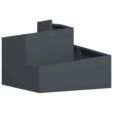 Cache-pot de jardin，Jardinière，Bac à fleurs Anthracite 60 x 60 x 50 cm Acier CFW28755