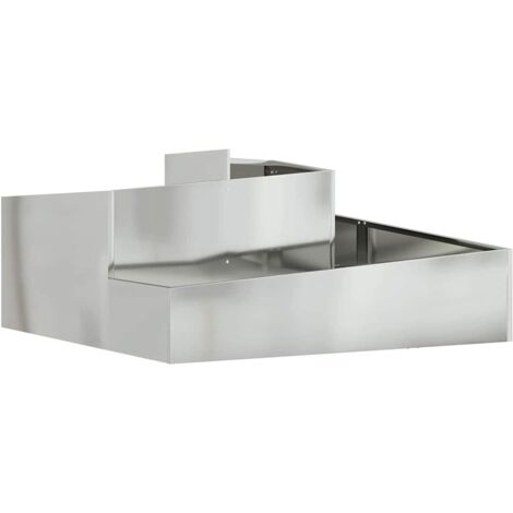 Cache-pot de jardin，Jardinière，Bac à fleurs Argent 100 x 100 x 50 cm Acier galvanisé CFW31094