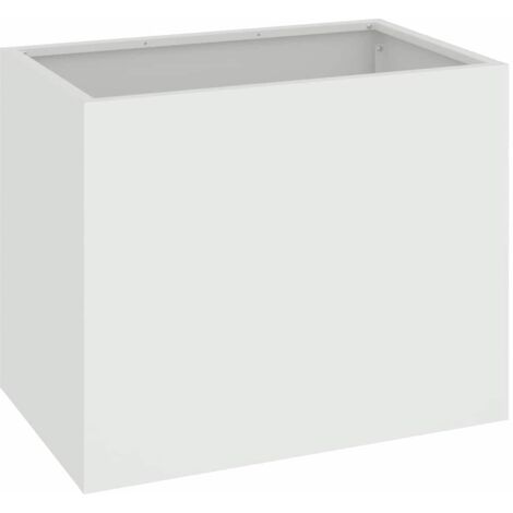 Cache-pot de jardin，Jardinière，Bac à fleurs Blanc 50 x 32 x 40 cm Acier laminé à froid CFW55889