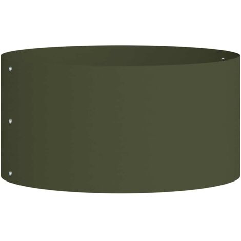 Cache-pot de jardin，Jardinière，Bac à fleurs Vert olive 40 x 40 x 20 cm Acier CFW91661