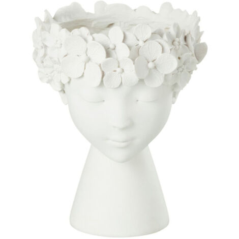Cache-Pot Déco "Tête" 23cm Blanc