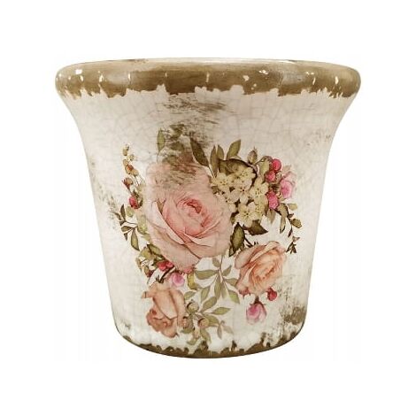 Cache-pot décoratif avec roses - Ajoutez du charme 