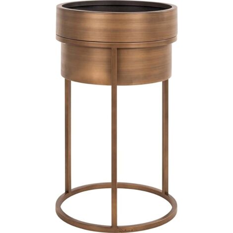 Cache pot design doré effet brossé pour une touche chic - doré brossé élégant