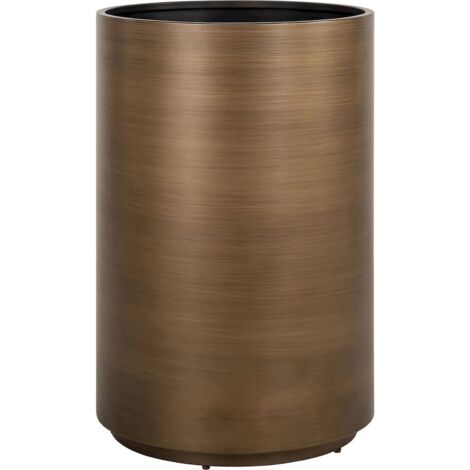 Cache pot design finition dorée brossée en fer élégant - doré brossé élégant