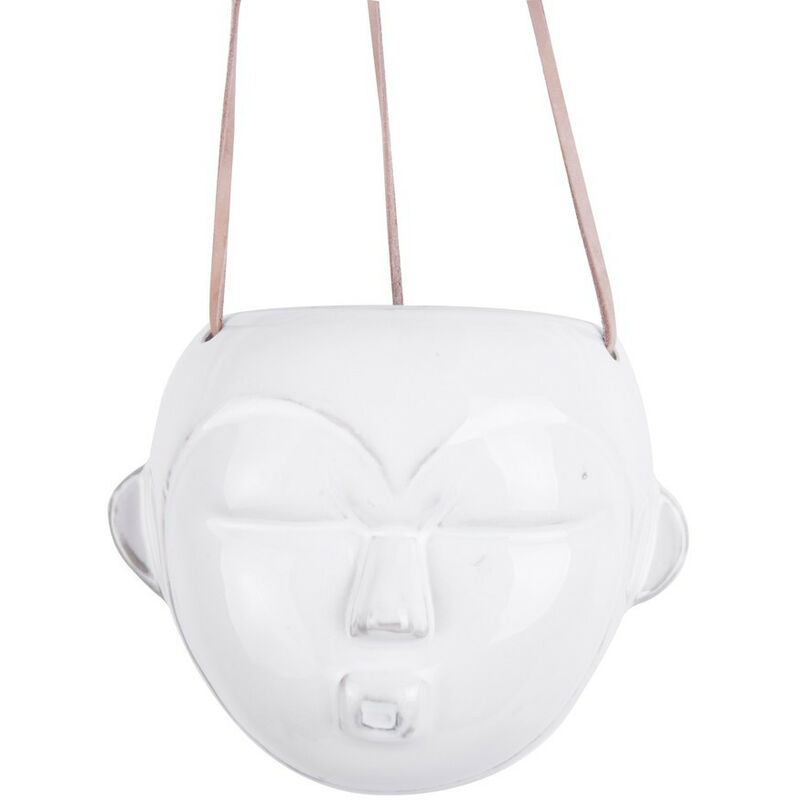 Present Time - Pot à suspendre Masque rond Blanc Asymétrique - Blanc