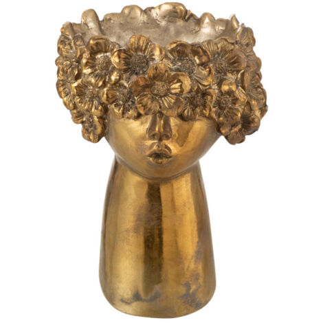 Cache-Pot Design Visage "Nebu" 27cm Or