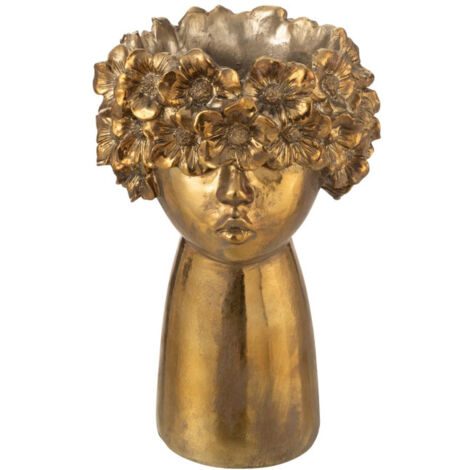 Cache-Pot Design Visage "Nebu" 35cm Or