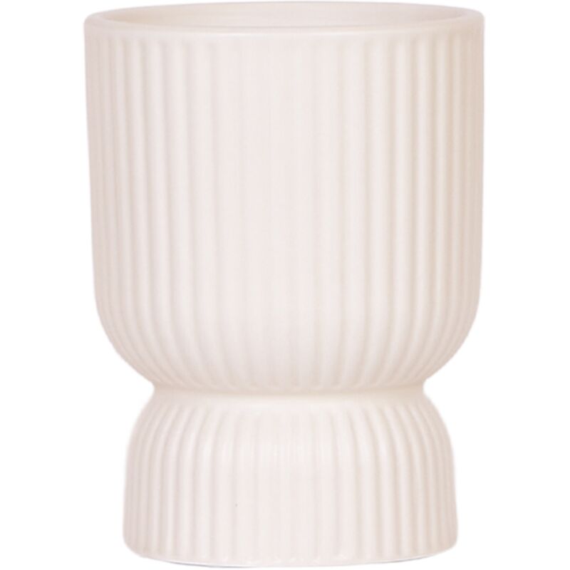 Exotenherz - Cache-pot Diabolo - forme classique - couleurs pastel délicates - travertin-crème - adapté aux pots de 12cm